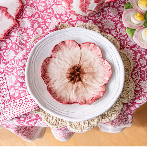 Cotswolds Jute Placemat, With Scalloped Ivory Edge, Set of 4