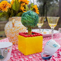 Ceramic Green Tree Topiary in Yellow Pot