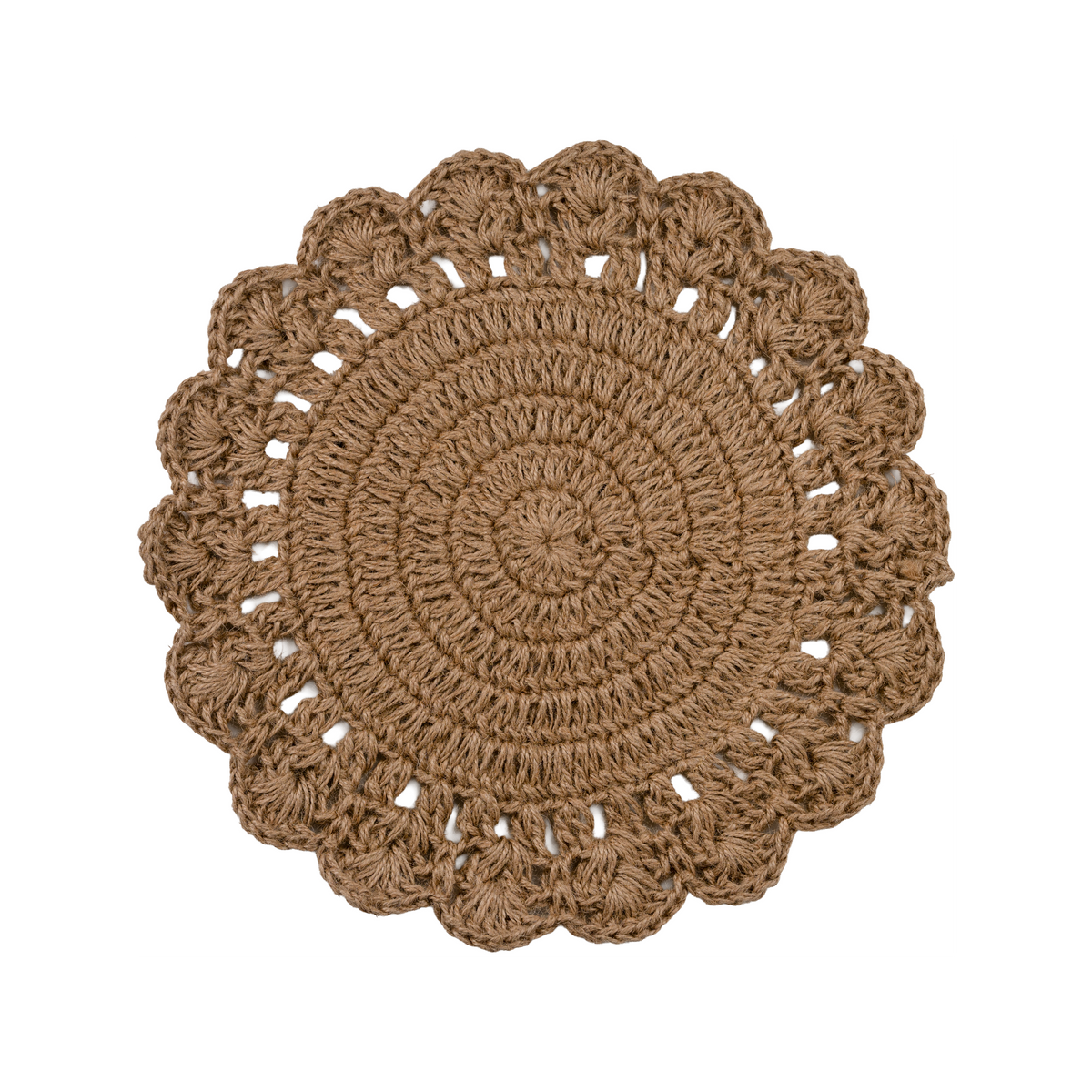 Cotswolds Jute Placemat, With Natural Scalloped Edge, Set of 4