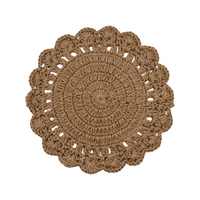 Cotswolds Jute Placemat, With Natural Scalloped Edge, Set of 4