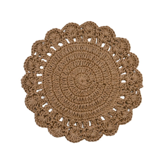 Cotswolds Jute Placemat, With Natural Scalloped Edge, Set of 4