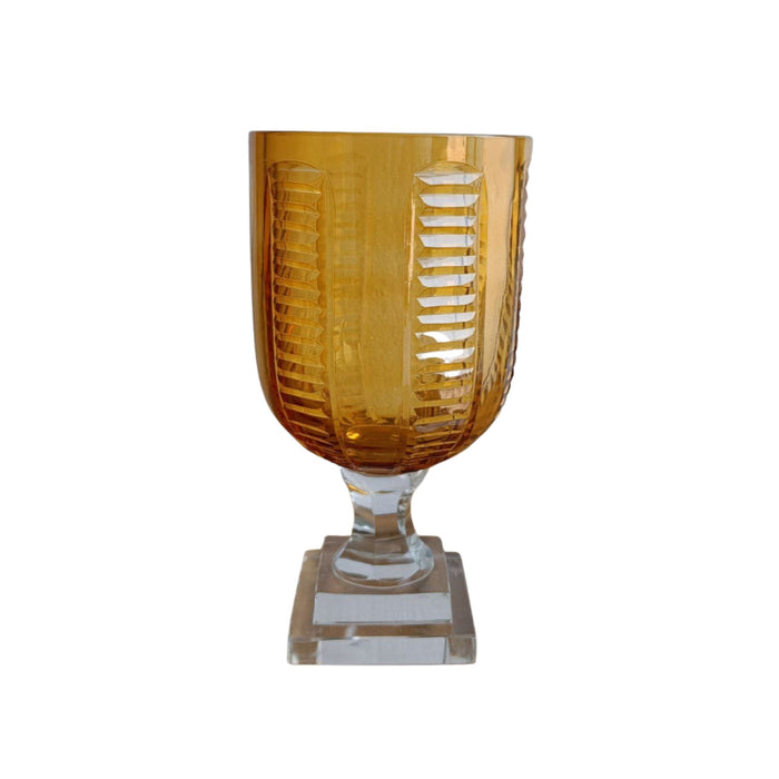 Glass Hurricane, Amber Top Clear Base