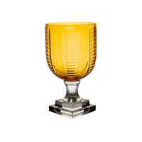 Glass Hurricane, Amber Top Clear Base