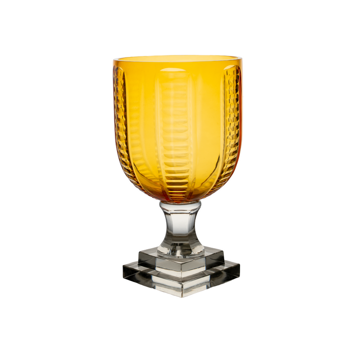 Glass Hurricane, Amber Top Clear Base