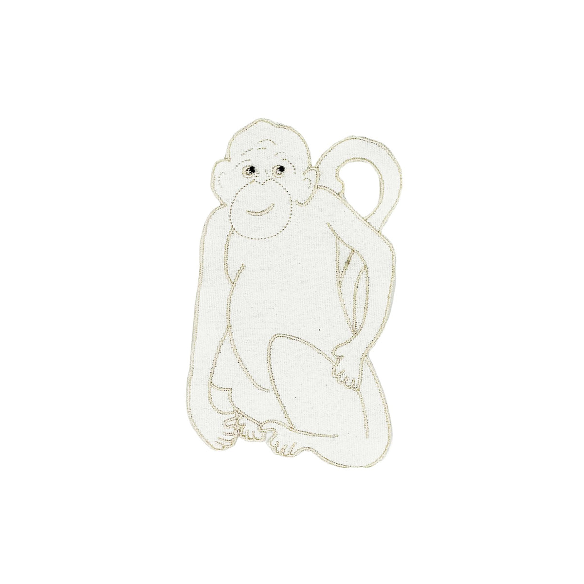 Monkey Cocktail Napkin, White, Set of 8
