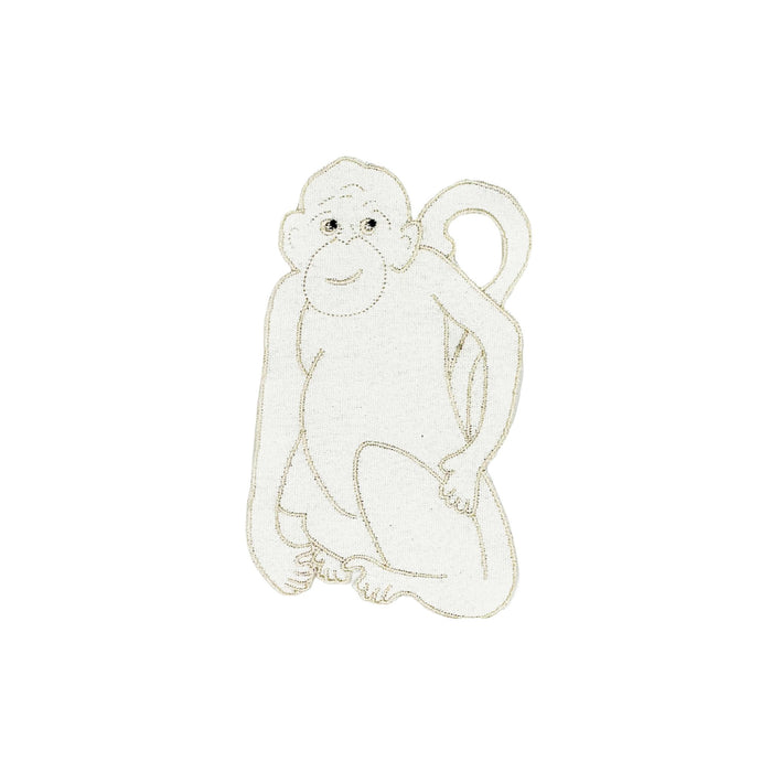 Monkey Cocktail Napkin, White, Set of 8