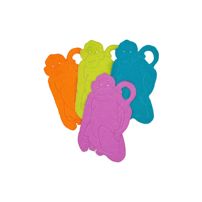 Monkey Cocktail Napkin, Assorted Set/4