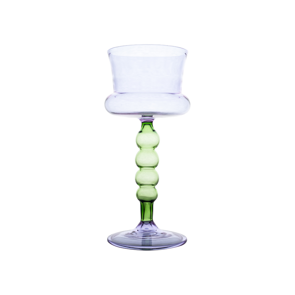 Palazzo Square Wine Glass, Lavender & Green, Set of 4