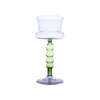 Palazzo Square Wine Glass, Lavender & Green, Set of 4