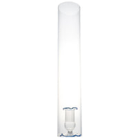 2 Piece Candleholder, Clear with Blue Rim with Cylinder