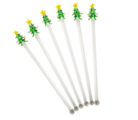 Christmas Tree Swizzle Sticks, Set of 6