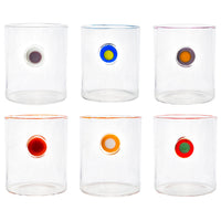 Medallion Tumblers, Multi color Set of 6