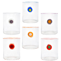 Medallion Tumblers, Multi color Set of 6