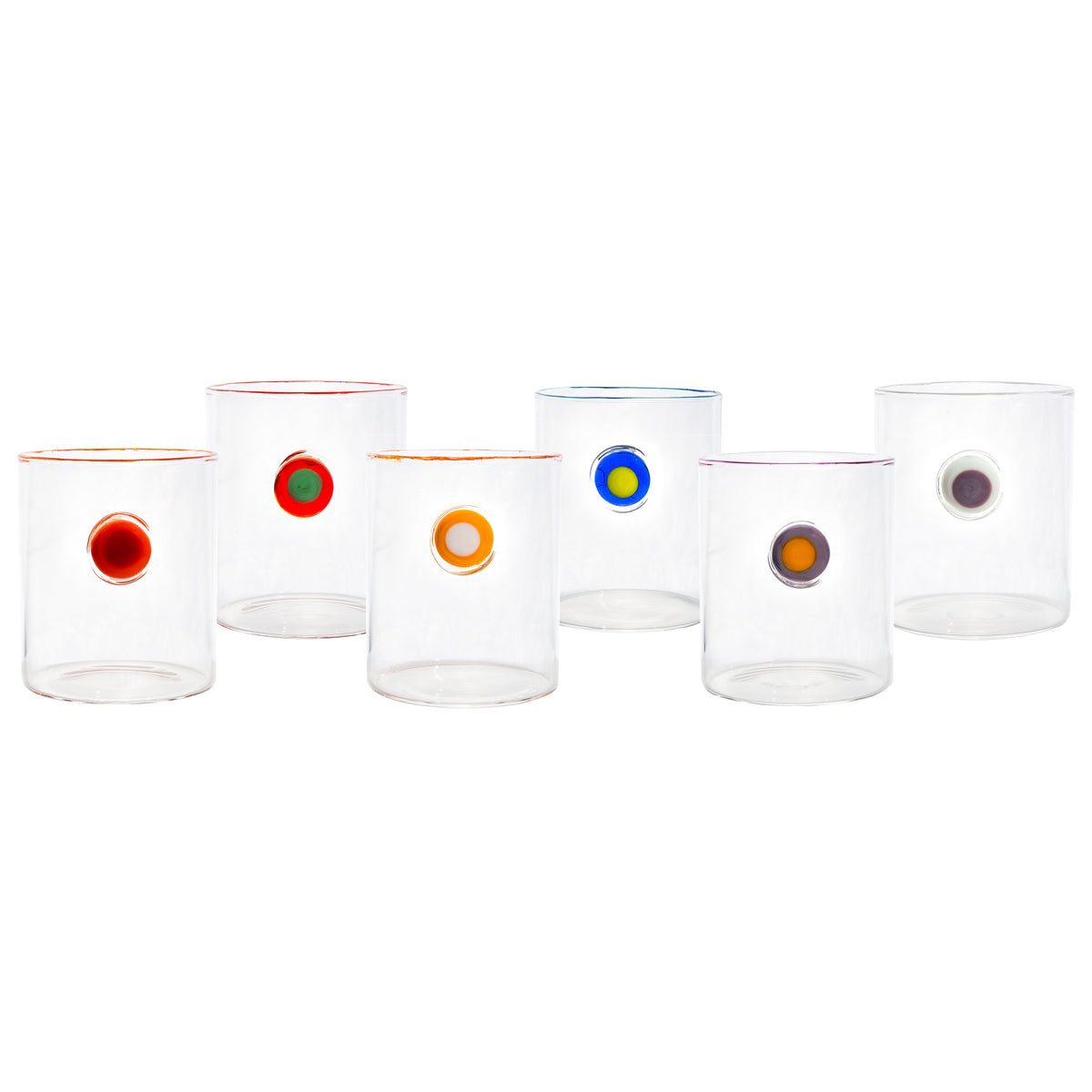 Medallion Tumblers, Multi color Set of 6