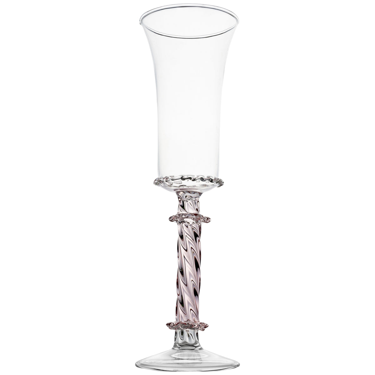 Ophelia Champagne Flute, Pink, Set of 4