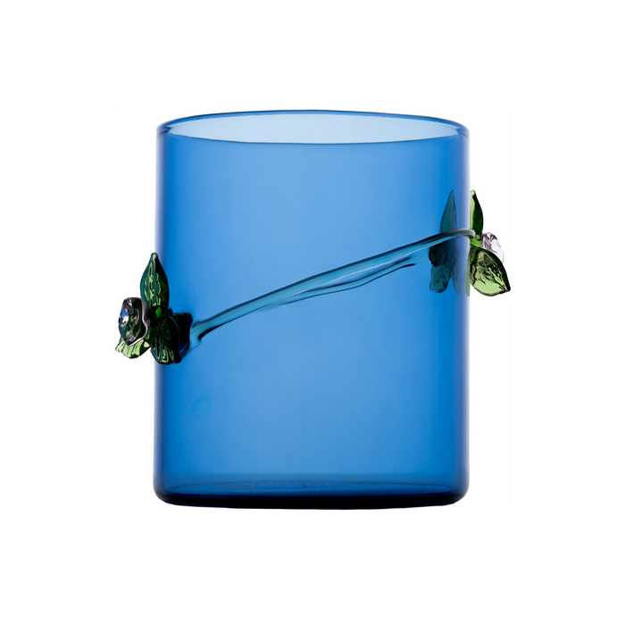 Blue Tumber with Rope & Flowers, Set of 4