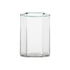 Hampton Hexagon Tumbler, Clear with Green Rim, Set of 4