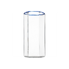 Hampton Hexagon Highball, Clear with Blue Rim, Set of 4