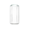 Hampton Hexagon Highball, Clear with Green Rim, Set of 4