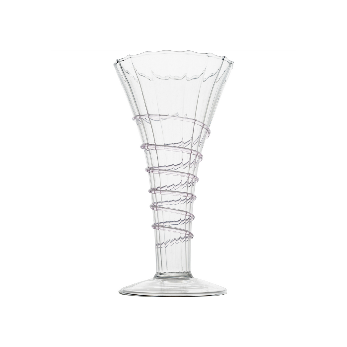 Miss Ruby Optic Bud Vase with Clear Swirl Rope