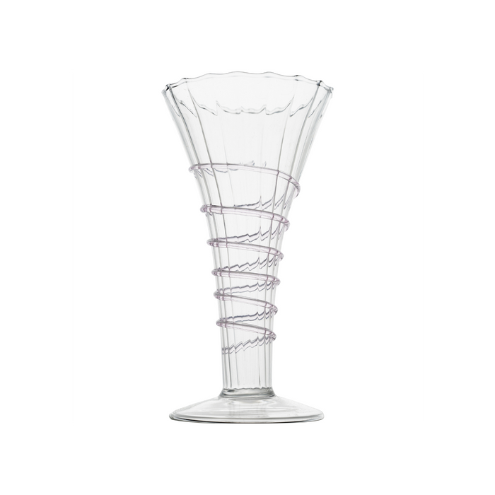 Miss Ruby Optic Bud Vase with Clear Swirl Rope