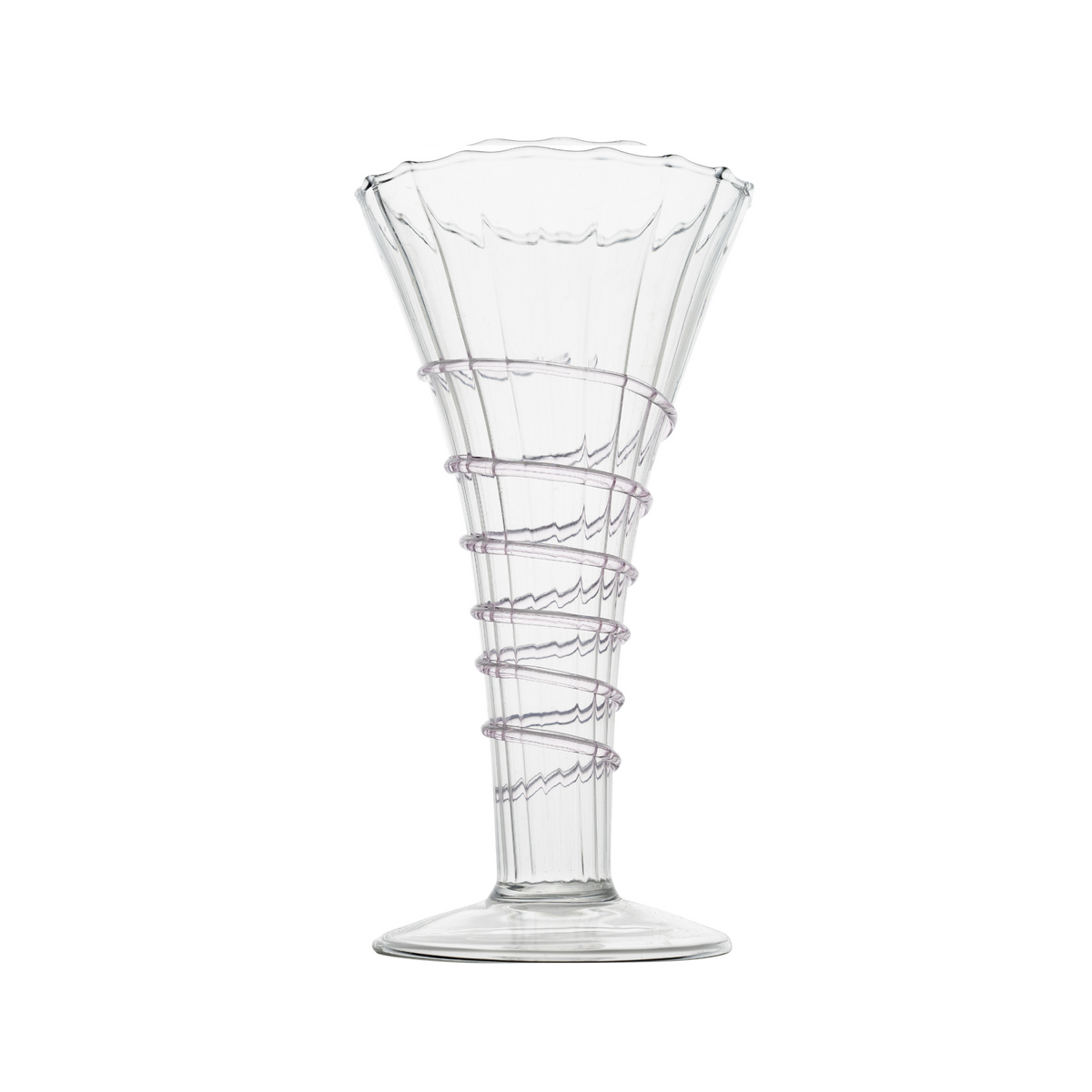 Miss Ruby Optic Bud Vase with Pink Swirl Rope