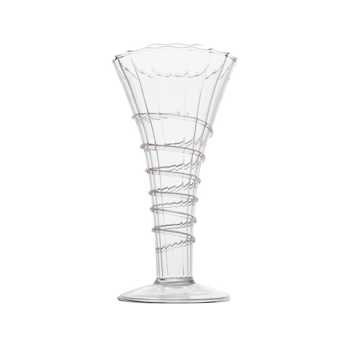 Miss Ruby Optic Bud Vase with Pink Swirl Rope