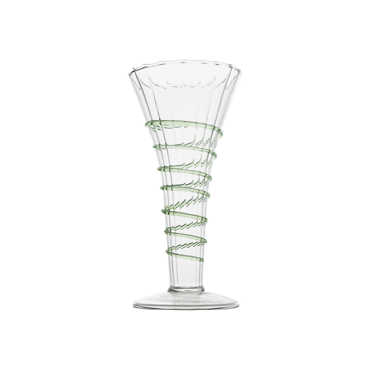 Miss Ruby Optic Bud Vase with Green Swirl Rope