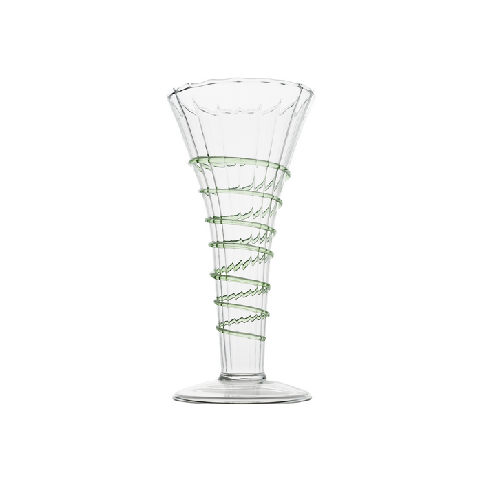 Miss Ruby Optic Bud Vase with Green Swirl Rope