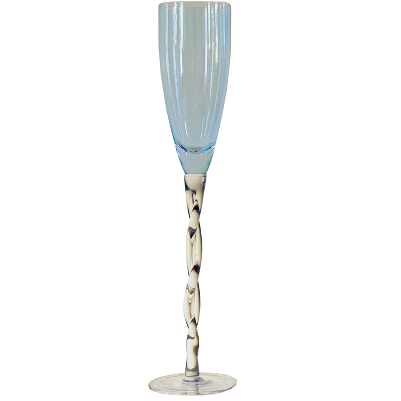 Adriana Champagne Glass, Blue, Set of 4