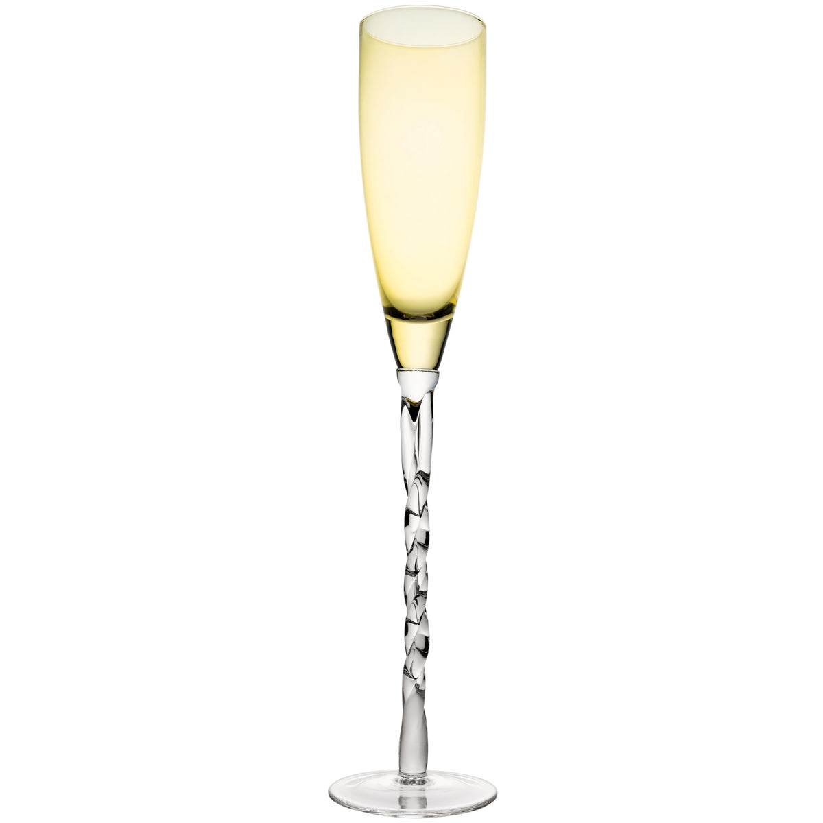 Adriana Champagne Glass, Yellow, Set of 4