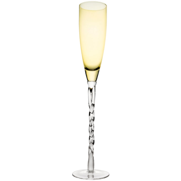 Adriana Champagne Glass, Yellow, Set of 4