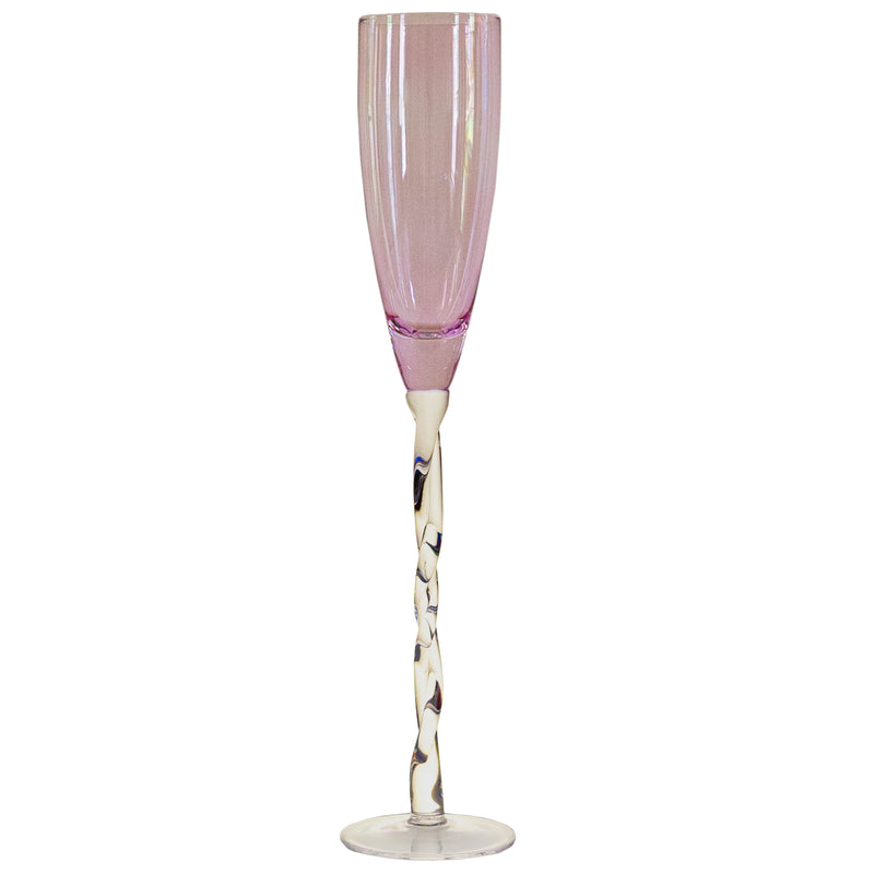 Adriana Champagne Glass, Pink, Set of 4
