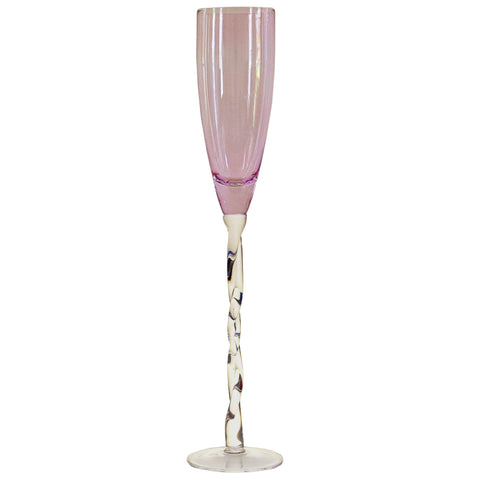 Suzy Levian New York Crystal Encrusted Pink Champagne Flutes - Set