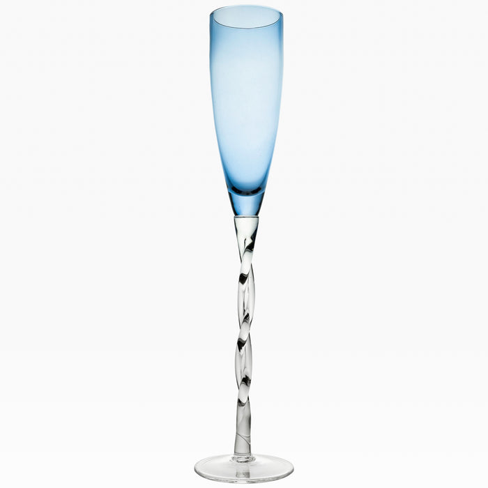 Adriana Champagne Glass, Cobalt, Set of 4