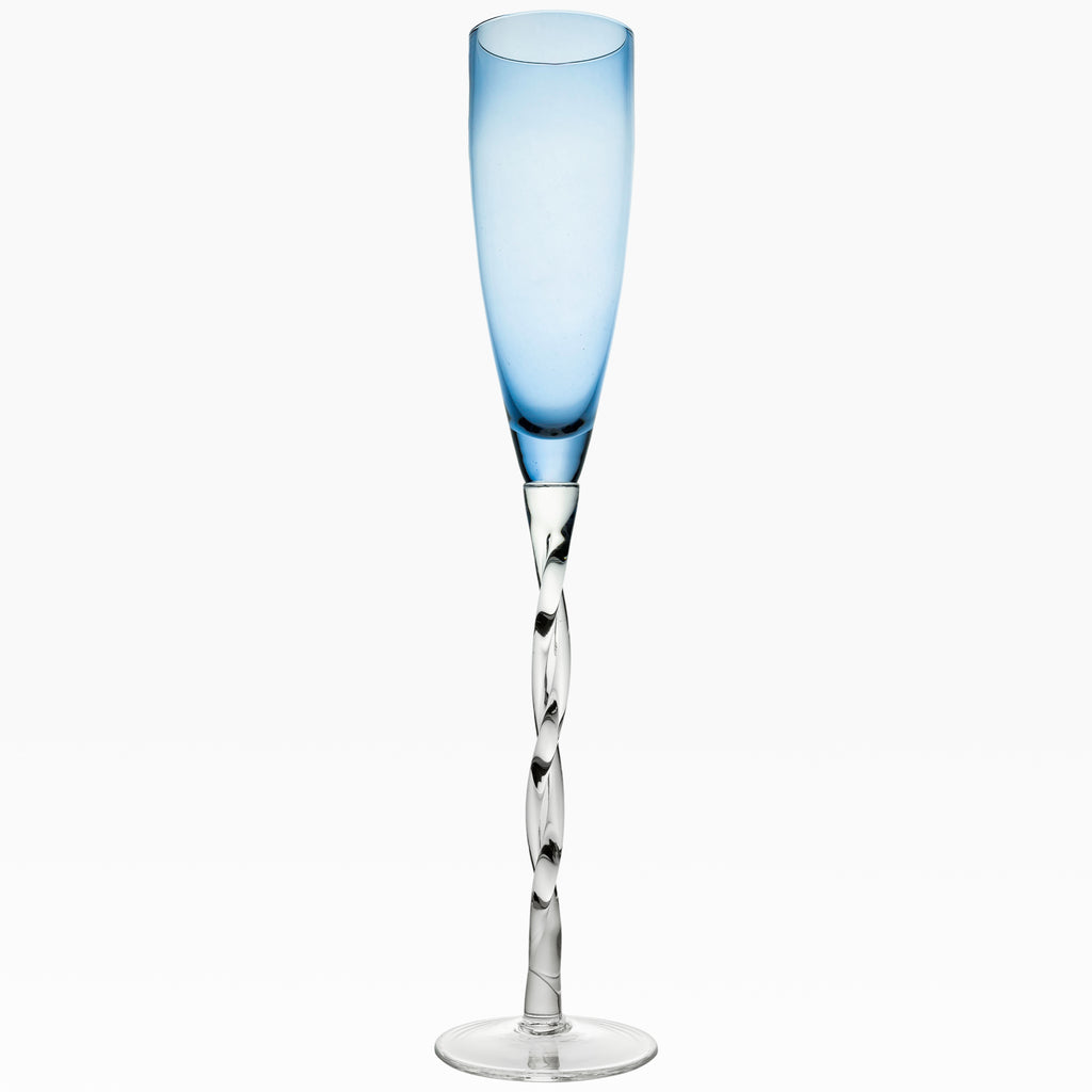 Adriana Champagne Glass, Cobalt, Set of 4