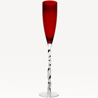 Adriana Champagne Glass, Red, Set of 4