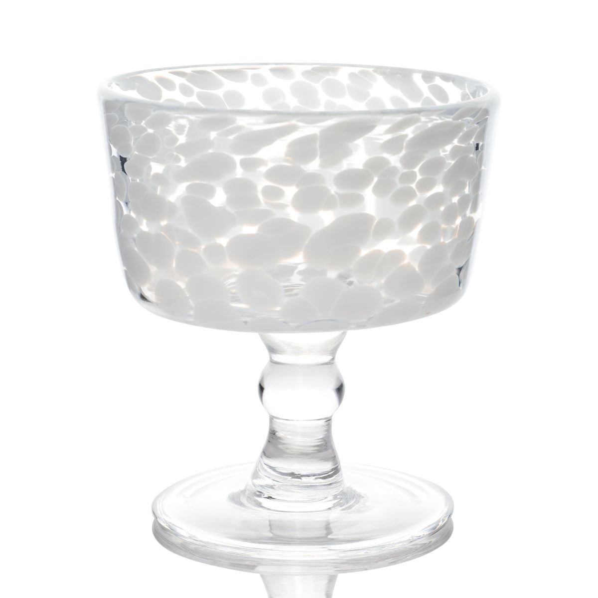 Torcello Spotted Rosa Dessert Coupe, White/Clear, Set of 4