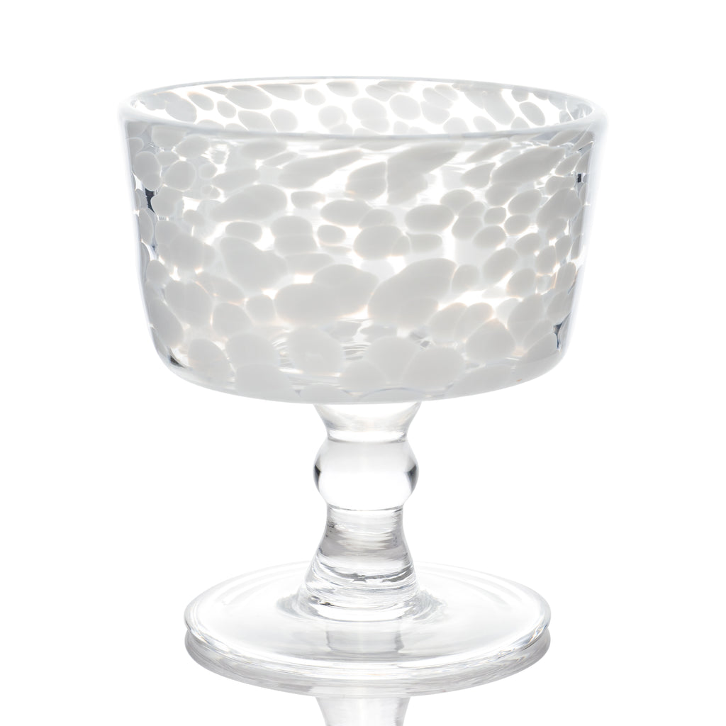 Torcello Spotted Rosa Dessert Coupe, White/Clear