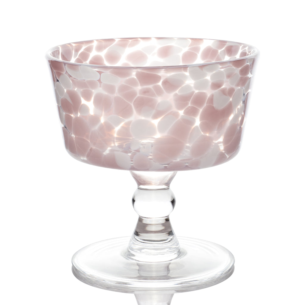 Torcello Spotted Rosa Dessert Coupe, Mauve/Clear, Set of 4