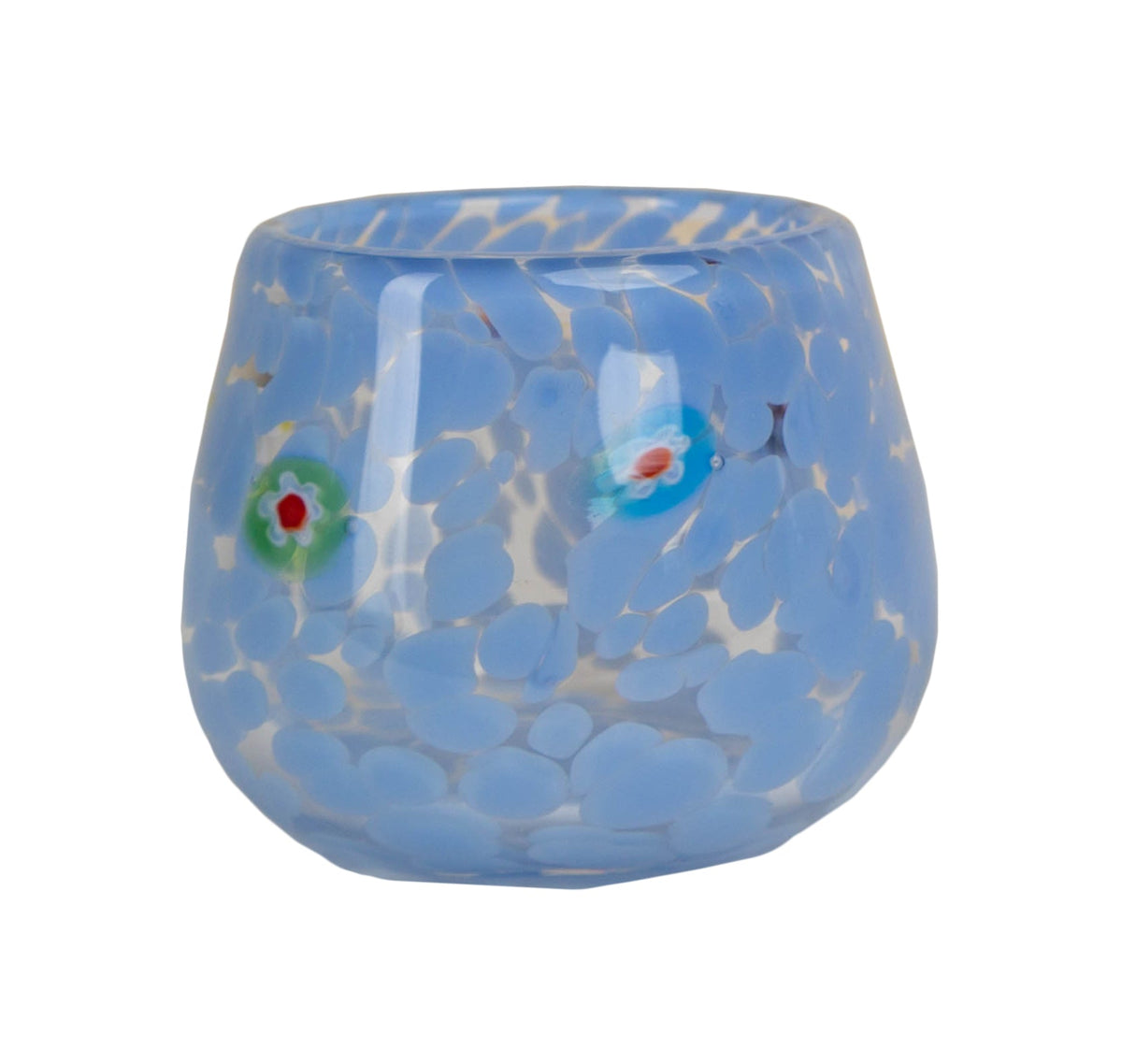 Torcello Millefiori/Stripes Votive, Blue (Set of 4)