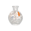 Bud Vase, Clear W/White Dots/ Mille Flowers