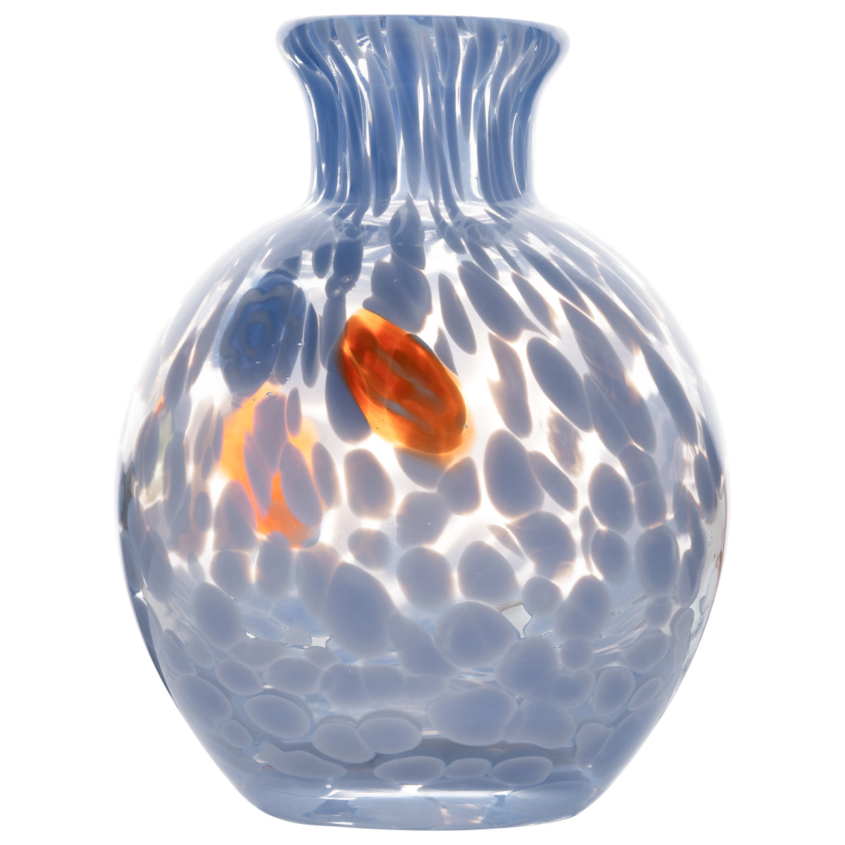 Bud Vase, Blue w/ White Dots/Mille Flowers