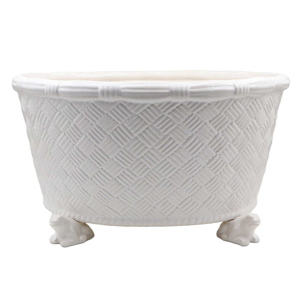 Basket Weave Centerpiece, White