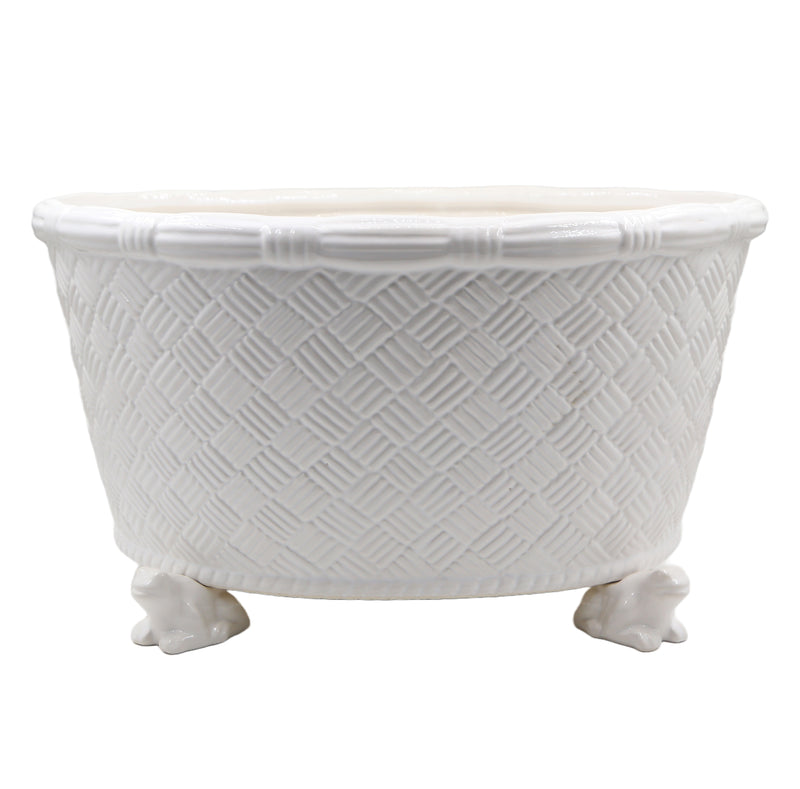 Basket Weave Centerpiece, White