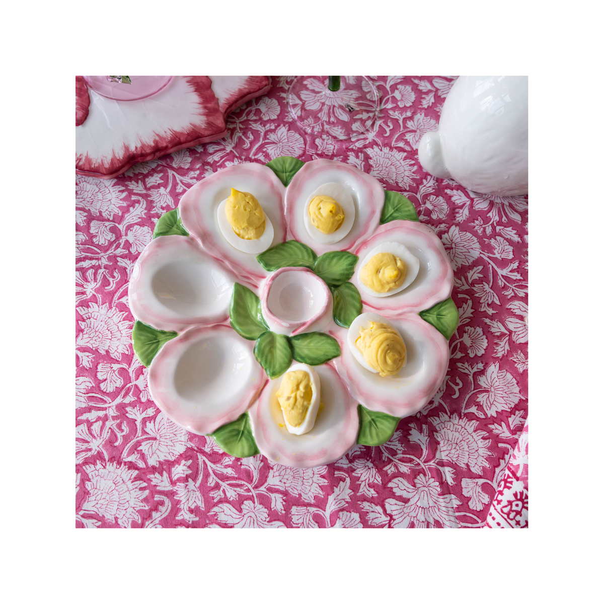 Egg Tray, Pink and White