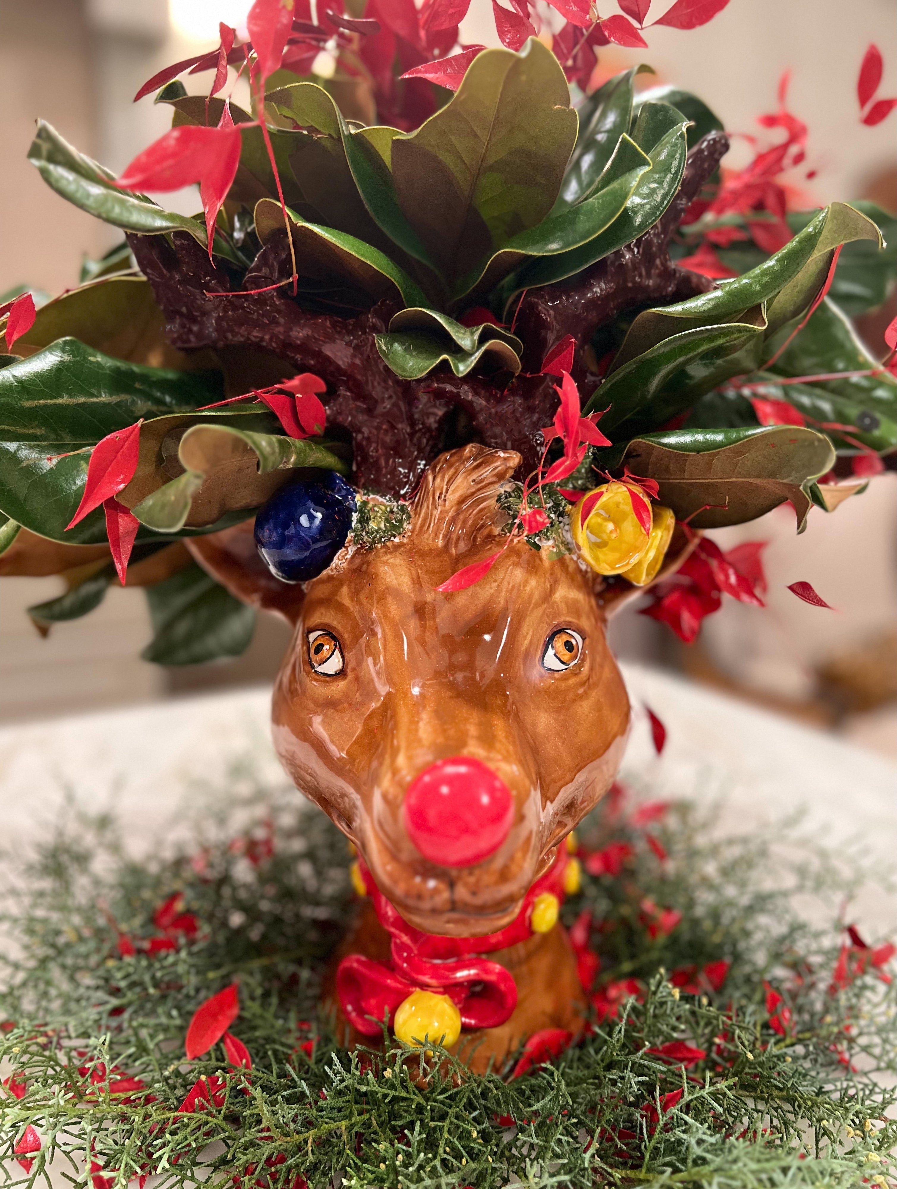Hanz, Ceramic Reindeer Head Vase – Abigails