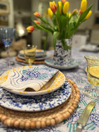 Taverna Speckled Soup Bowl, Yellow/White, Set of 4