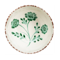 Casa Nuno Bowl, Green with 3 Flowers