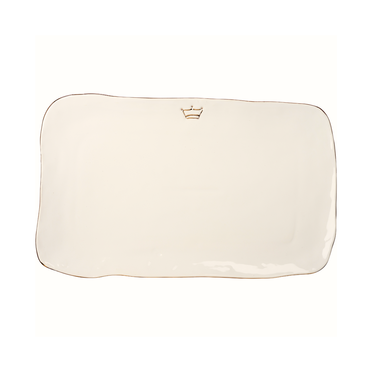 Gold Rim Platter with Crown